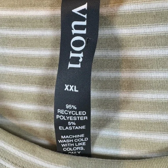 Vuori Current Stripe Tee Mens XXL Winter Pear Athletic Relaxed Fit Shirt NEW - Picture 5 of 7
